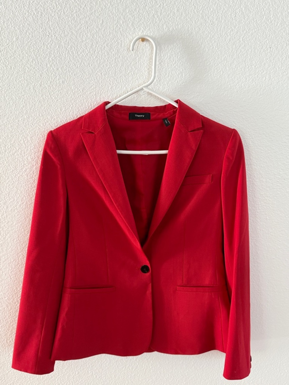 Theory Vibrant Red Single-Button Blazer